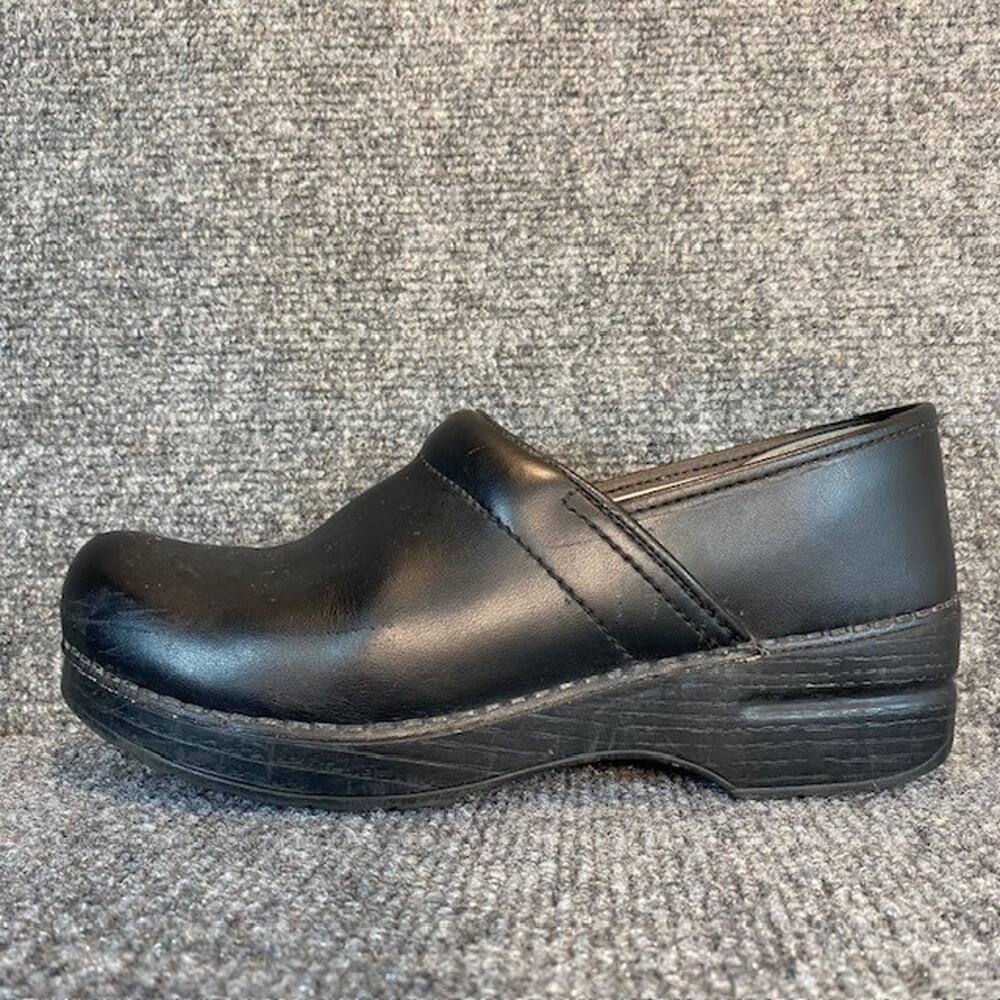 Dansko Professional Black Cabrio Leather Clogs Comfort Shoes Womens 7.5 EU 38